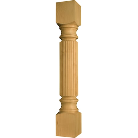 35 1/2 X 5 Massive Reeded Island Leg In European Beech